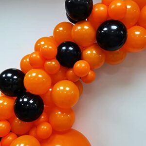 MOXMAY Orange Black Balloon Garland 163 Pcs 18In 12In 10In 5In Latex Balloons Arch Kit for Halloween Baby Shower Bridal Shower Birthday Party Decors (Orange Black)