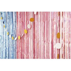 Gender Reveal Kit, Gender Reveal Party Supplies, Gender Reveal Decorations, Blue and Pink Balloons Arch & Garland Kit, Metallic Fringe Curtains Party Decorations, Boy or Girl Gender Reveal Ideas