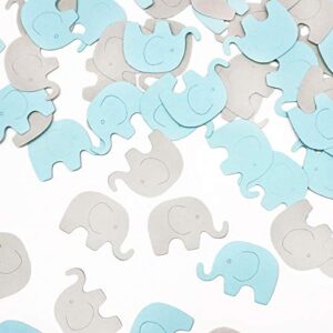 blue elephant confetti elephant scatter baby shower decoration for boy baby shower birthday party elephant theme party supplies gender reveal party decoration (blue+gray) 100 pcs