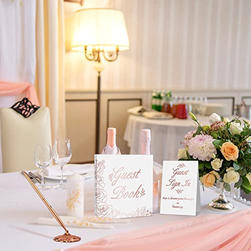 Wedding Guest Book with Pen and Table Cards, 9 x 9 Inch Guest Book Wedding Reception 50 Sheets Sign in Book Wedding Memory Book for Wedding Party Bridal or Baby Shower Guest Visitor (Classic Style)