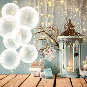 30 Pieces Bubble Transparent Balloons Bobo Balloons Crystal Bubble Clear Balloons for Birthday Party House Christmas Wedding Anniversary Indoor and Outdoor (10 Inches)