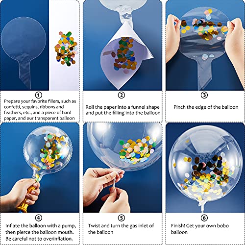 30 Pieces Bubble Transparent Balloons Bobo Balloons Crystal Bubble Clear Balloons for Birthday Party House Christmas Wedding Anniversary Indoor and Outdoor (10 Inches)