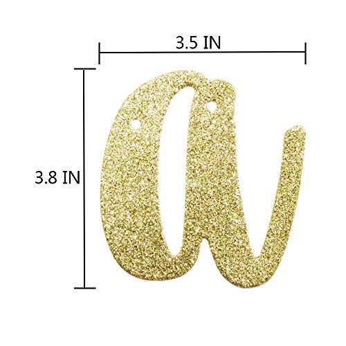 Happy Half Gold Glitter Paper Sign for Baby Shower Party, Baby Girl's/Boy's Half Year Birthday Party Decoration Supplies