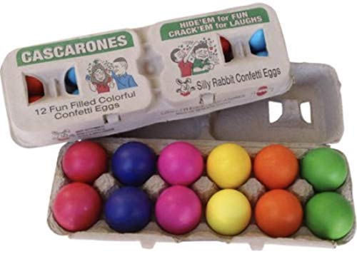 Silly Rabbit Confetti Eggs, Cascarones, 1 Doz., (Pack of 6 - Total 72 Eggs)