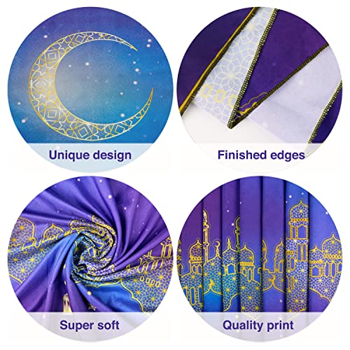 9x5Ft Ramadan Table Cloth EID Table Cover for Islamic Wedding Birthday Home Decorations Crescent Moon Star Lantern Starry Night Sky Tablecloths Tablecover for Table Decoration Islamic Party Supplies