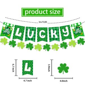 St.Patrick's Day Party Supplies,Irish Saint Patricks Day Party Decorations, Balloons,Hanging swirls Table Cover Tablecloth St Patty's Day Decor Shamrock Clover Accessories Gnome Leprechaun