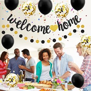 12Pcs Welcome Home Banner Balloon Decoration Kit, Welcome Back Family Party Sign Decor, Military Deployment Homecoming Return Party Supplies
