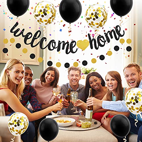 12Pcs Welcome Home Banner Balloon Decoration Kit, Welcome Back Family Party Sign Decor, Military Deployment Homecoming Return Party Supplies