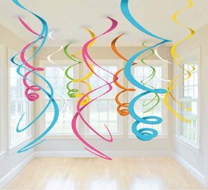 multicolor plastic swirl decorations – 22″, 12 pcs
