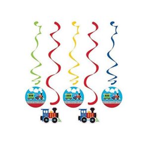 creative converting train dangling party decorations danglers, multisizes, multicolor