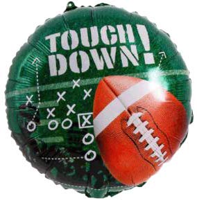 Hall & Perry Game Day Football Balloon Kit with Mylar Letters and Footballs and Latex White Green and Black Balloons