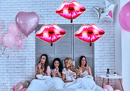 3Pcs Lips Foil Balloons,Bachelorette Bride to Be Engagement Party Decorations