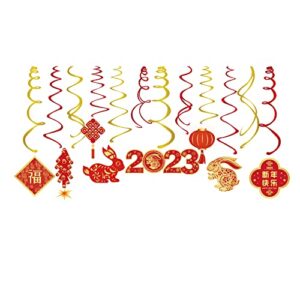 Chinese New Year 2023,Anor Wishlife Chinese Red Lanterns,Chinese Knot Hanging Swirl Decorations,Year of The Rabbit Festival Decorations for Party,Together,Celling,Home,Office,Bedroom(30Ct)