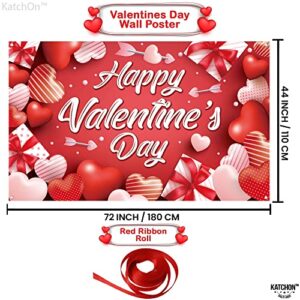 Xtralarge Happy Valentines Day Banner - 72x44 Inch | Valentines Day Backdrop, Valentines Day Decor for Office | Valentine Backdrop, Valentines Party Decorations | Valentines Backdrops for Photography