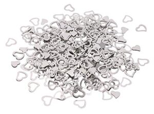 onlykxy 1200pcs love heart shaped confetti, table wedding decoration, glitter confetti for wedding party (silver)