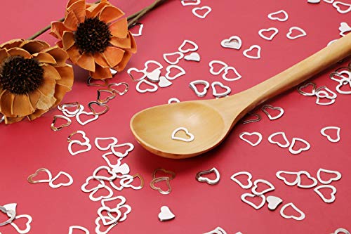 ONLYKXY 1200Pcs Love Heart Shaped Confetti, Table Wedding Decoration, Glitter Confetti for Wedding Party (Silver)