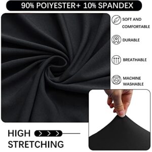 Jusmate Cocktail Spandex Stretch Round Tablecloth, 2 Pack 24"x43" Fitted Highboy Stretch Table Cover High Top Round Cocktail Tablecloth for Bar Wedding Party Banquet (Black)