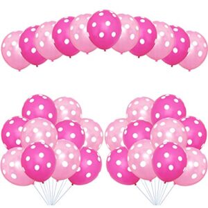 party balloons, 12inch pink polka dot balloons, party decoration compatible wedding birthday baby shower graduation party christmas party (100 pcs)