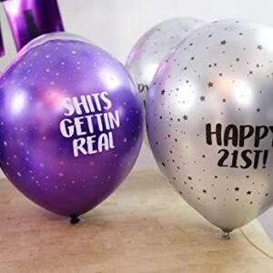 FINALLY LEGAL Purple Party Pack - 21st Birthday Banner, Balloon and Swirls Pack- Birthday Decorations - 21st Birthday Party Supplies, Favors and Gifts