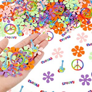 350 pieces tie dye 60’s hippie groovy birthday party decoration retro flower peace sign hippie confetti table decoration for peace and love party 60’s 70’s tie dye hippie theme groovy party supplies