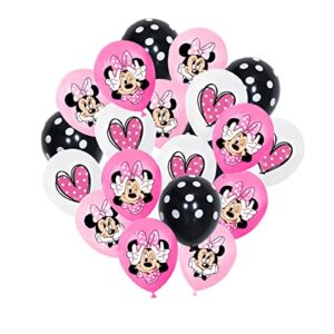 20 pieces of mouse color balloon dot balloon latex party balloon garland for Halloween Christmas wedding birthday party decorations (pink, black)