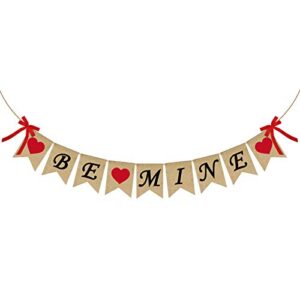 be mine banner burlap, be mine bunting garland for wedding engagement anniversary party decorations valentine’s day indoor and outdoor decoration