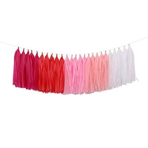 fonder mols 25pcs pink ombre tassel garland diy kit- balloon tail – banner – pink birthday – pink nursery – bachelorette party – baby girl – baby shower – high chair decorations a02
