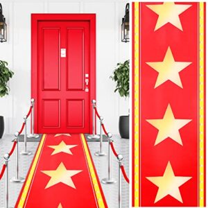 movie night long red carpet table runner movie theme party decorations party supplies for movie night theme, wedding, prom, movie special event, aisle indoor outdoor decor (24 inch, 10 feet)