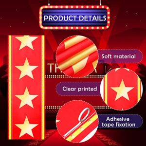 Movie Night Long Red Carpet Table Runner Movie Theme Party Decorations Party Supplies for Movie Night Theme, Wedding, Prom, Movie Special Event, Aisle Indoor Outdoor Decor (24 Inch, 10 Feet)