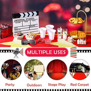 Movie Night Long Red Carpet Table Runner Movie Theme Party Decorations Party Supplies for Movie Night Theme, Wedding, Prom, Movie Special Event, Aisle Indoor Outdoor Decor (24 Inch, 10 Feet)