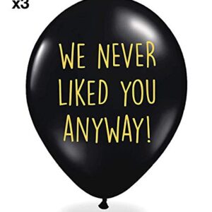 Office Leaver Going Away Funny Balloons - Pack of 12 Premium White And Black Balloons - Perfect For A Colleague Or Co-Worker