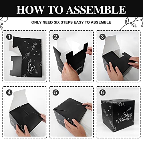 Etomiel 50 Pcs Share a Memory Cards, Funeral Guest Book for Memorial Service Celebration of Life Memory Cards, with Silver Signature Pen, Memory Table Signs and Memory Box for Funeral Favors