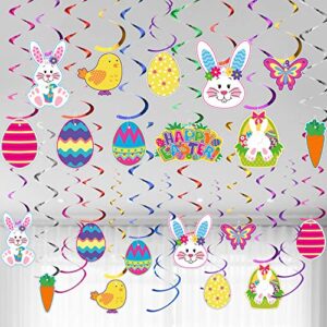 easter hanging swirl ceiling decorations easter egg bunny hanging swirl foil decorations for home office school easter party ornaments favors supplies 30ct