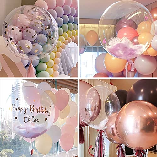 Zodight Clear Balloons,Pre Stretched 36"Big Bobo Balloons 4 Pcs Transparent Balloon for Christmas Halloween Valentine's Day Wedding Birthday Party Decorations