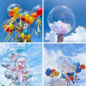 Zodight Clear Balloons,Pre Stretched 36"Big Bobo Balloons 4 Pcs Transparent Balloon for Christmas Halloween Valentine's Day Wedding Birthday Party Decorations