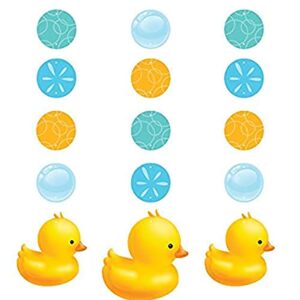 creative converting rubber duck bubble bath hanging cutouts, 36″ long, multi-color
