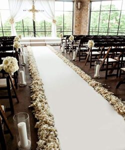 sinoarts wedding ceremony decorations aisle runner,50ft x3ft,polyester paper convenient for outdoor and indoor (white print)