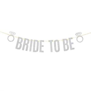 silver bride to be banner, bridal shower decorations, engagement/bachelorette/wedding party decor