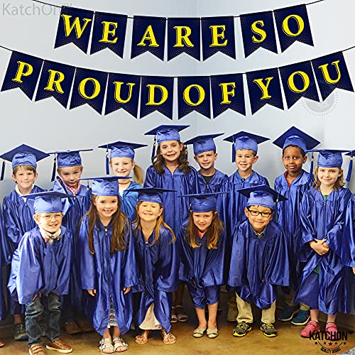 XtraLarge, We Are So Proud Of You Banner - No DIY Required, Graduation Banner | Gold and Blue Graduation Party Decorations 2023 | Blue and Yellow Graduation Backdrop for 2023 Graduation Decorations