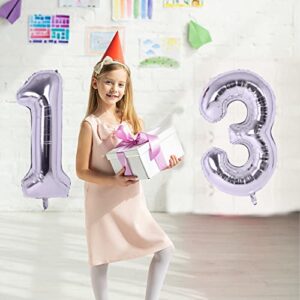 40 Inch Silver 13 Number Balloons Giant Jumbo Huge 13 or 31 Foil Mylar Helium Number Digital Balloons Silver Birthday Mylar Digital Balloons 13th 31st Birthday Anniversary Events Party Decors Supplies