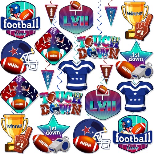 Super Football Party Decorations 2023,40 Pcs Super Football LVII Party Supplies, NO-DIY Football Hanging Swirl, Superfootball Decorations for Party, American Football Swirls for Football Game Day