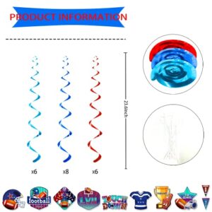 Super Football Party Decorations 2023,40 Pcs Super Football LVII Party Supplies, NO-DIY Football Hanging Swirl, Superfootball Decorations for Party, American Football Swirls for Football Game Day