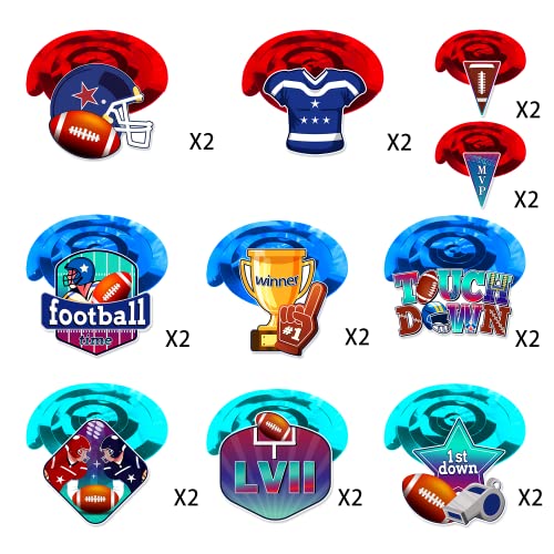 Super Football Party Decorations 2023,40 Pcs Super Football LVII Party Supplies, NO-DIY Football Hanging Swirl, Superfootball Decorations for Party, American Football Swirls for Football Game Day