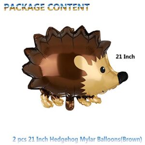 2 Pcs 21 Inch Giant Hedgehog Animal Mylar Balloons For Jungle Safari Animals Theme Birthday Party Decorations Kids Gif