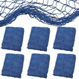6 pack natural fish net decorative cotton fishnet decor for pirate party, mermaid party, nautical party, hawaii luau party, ocean themed wall hanging fishnet beach bash decoration supplies (blue)