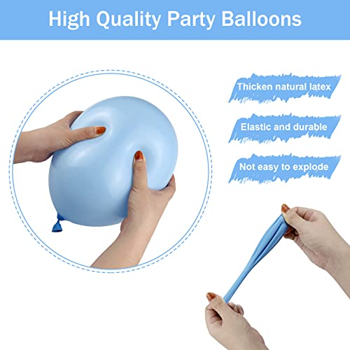 AJOYEGG Baby Blue Balloons Macaron Light Blue Balloon 100pcs 5+12+18Inch, Pastel Blue Party Balloons Garland Kit for Birthday Baby Shower Gender Reveal Wedding Bridal Shower Decoration