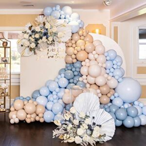 AJOYEGG Baby Blue Balloons Macaron Light Blue Balloon 100pcs 5+12+18Inch, Pastel Blue Party Balloons Garland Kit for Birthday Baby Shower Gender Reveal Wedding Bridal Shower Decoration