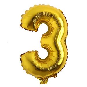 16″ inch single gold alphabet letter number balloons aluminum hanging foil film balloon wedding birthday party decoration banner air mylar balloons (16 inch gold 3)