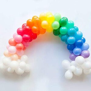 100pcs rainbow party balloon garland & arch kit-100pcs latex balloons, 16 feets arch balloon decorating strip for baby shower birthday wedding party backdrop