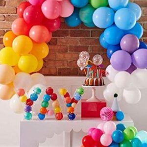 100Pcs Rainbow Party Balloon Garland & Arch Kit-100pcs Latex Balloons, 16 Feets Arch Balloon Decorating Strip for Baby Shower Birthday Wedding Party Backdrop